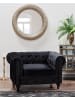 Beliani Sessel CHESTERFIELD in Schwarz/Dunkler Holzfarbton