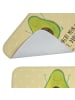 Mr. & Mrs. Panda Badteppich Avocado Glücklich mit Spruch in Gelb Pastell