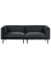 Beliani 3-Sitzer Sofa VORGOD in Schwarz - (W) 221 x (H) 76 x (L) 85 cm