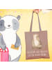 Mr. & Mrs. Panda Tote Bag Haustiere pflegen mit Spruch in Braun Pastell