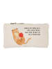 Mr. & Mrs. Panda Schminktasche Katze Wolle mit Spruch in Weiß