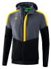 erima Squad Tracktop Trainingsjacke mit Kapuze in slate grey/schwarz/gelb