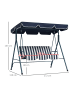 Outsunny Hollywoodschaukel in Blau 172L x 110B x 153H cm