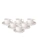 Villeroy & Boch 6er Set Espressotassen mit Untertassen Afina 50 ml weiß in weiß