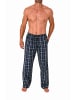NORMANN Schlafanzug Pyjama Hose lang kariert Baumwolle - 79852 in grau