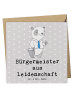 Mr. & Mrs. Panda Deluxe Karte Bürgermeister Leidenschaft mit Spruch in Grau Pastell