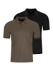 Ragman Poloshirt Basic in Schwarz / braun