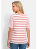 GOLDNER Streifenshirt aus softer Baumwollmischung in rosé / weiß / geringelt