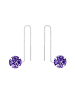 Alexander York Ohrringe OHRHÄNGER KETTE MIT ZIRKONIA amethyst in 925 Silber - 2-tlg. in silber