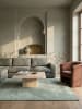 KADIMA DESIGN Teppich rund Uni rutschhemmend weich wohnlich Wohnzimmer Schlafzimmer in Grün