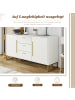 ABRIHOME Sideboard in Weiß im Fischgräten Design mit 2 Türen 3 Schubladen