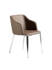 Angel Cerdá Stuhl 4022 in Braun/Stahl – (B)51 x (H)79 x (T)56 cm