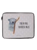 Mr. & Mrs. Panda Notebook Tasche Koalabär mit Spruch in Grau Pastell