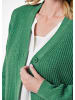 GOLDNER Kurzgröße:  Elegante Strickjacke mit V-Ausschnitt in grün