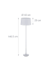relaxdays Stehlampe in Weiß - (H)148,5 x Ø40 cm