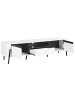 Beliani TV-Möbel BLACKPOOL in Weiß/Schwarz - (W) 177 x (H) 46 x (L) 40 cm