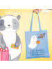 Mr. & Mrs. Panda Tote Bag Gespenst Kaffee mit Spruch in Sky Blue