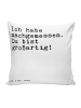 Mr. & Mrs. Panda Sofakissen Ich habe nachgemessen. Du... mit Spruch in Weiß