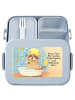 Mr. & Mrs. Panda Bento-Brotdose Waschbär Design mit Spruch in Blau Pastell