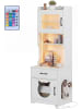 COSTWAY Katzenschrank mit Ladestation & LED 50 x 45 x 152 cm in Weiß