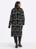 sheego Long-Strickjacke in schwarz-graphit-kariert