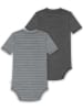 Normani Outdoor Sports 2x Baby Merino Kurzarmbody in Grau/Anthrazit