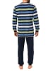NORMANN Pyjama Schlafanzug Bündchen Streifen - 45762 in marine
