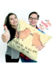 Mr. & Mrs. Panda 40x40 Kissen Capybara Liebe mit Spruch in Gelb Pastell