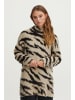 PULZ Jeans Longpullover PZASTA Turtleneck 50207132 Longpullover mit Zebra-Musterung in Beige