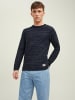 Jack & Jones Dünner Langarm Strickpullover Basic Sweater Meliert JCOBERG in Navy