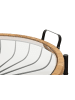 Mauro Ferretti Couchtisch aus Eisen, Holz und Glas, schwarz und braun, 70,5 x 65 x 57 cm