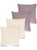 Aspero 4er Set Kissenbezüge Tamara in Beige/Rosa