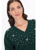 Usha Women Sweater in dark green melange