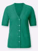 Sieh an! Ajourstrickjacke in smaragd