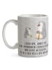 Mr. & Mrs. Panda Tasse Pinguin Opa Enkel mit Spruch in Grau Pastell
