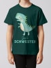 wat? Apparel T-Shirt Dinosaurier 03 Große Schwester in Dunkelgrün