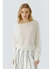 Oui Lässiger Strickpullover mit U-Boot-Ausschnitt in Eggnog