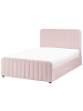 Beliani 2-tlg Doppelbett LUNAN in Rosa/Schwarz