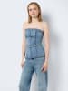 Noisy may Top schulterfrei Slim Fit ärmellos Denim in Blau-3
