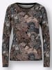 creation L Langarmshirt in schwarz-sand-bedruckt