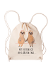 Mr. & Mrs. Panda Sportrucksack Faultier Pärchen mit Spruch in Creme