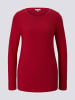 Tom Tailor Tom Tailor Longsleeve Strickpullover mit Rundhalsausschnitt in rot