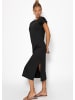 SASSYCLASSY Langes Sweatkleid mit Schlitz in Schwarz