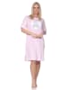 NORMANN Kurzarm Nachthemd Herz Motiv 125 214 360 in rosa