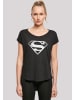 F4NT4STIC Long Cut T-Shirt DC Comics Superman Spot Logo in schwarz