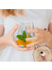 Mr. & Mrs. Panda Blümchentail Glas Hund Basset Hound mit Spruch in Transparent