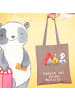 Mr. & Mrs. Panda Tragetasche Panda Campen mit Spruch in Braun Pastell