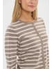 SAINT TROPEZ Strickjacke MilaSZ Gerade Passform in Atmos Gray Morn Stripe