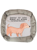 Mr. & Mrs. Panda Hundematte Dackel Kurzhaardackel Moment mit Spruch in Grau Pastell