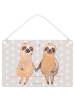 Mr. & Mrs. Panda Deko Schild Faultier Pärchen ohne Spruch in Grau Pastell